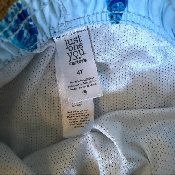 Boys Swim Trunks Lot of 3 4T & XS 4/5 Tropical Shark Palm Leaf Cat & Jack Carter - Picture 7 of 8